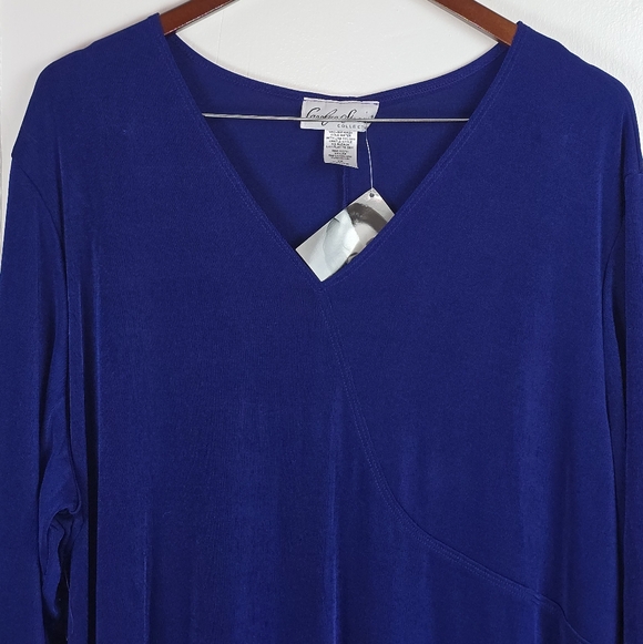NWT Carolyn Strauss Shimmery Royal Blue Swing Dress Plus 2X - Picture 3 of 9